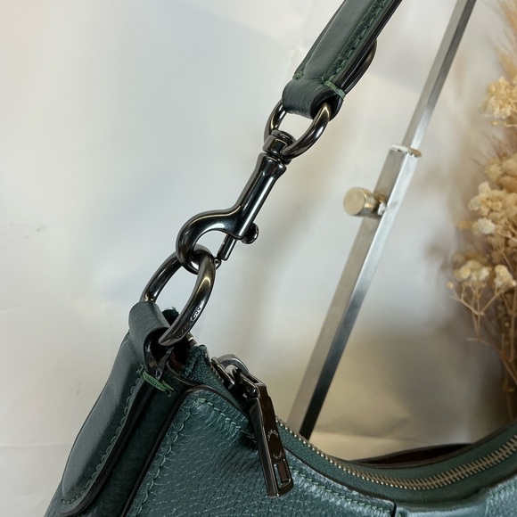 Coach Hobo Georgie Dark Hunter Green Leather Hand Shoulder Bag Crossbody fall - Picture 9 of 15